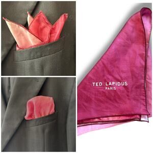 Ted Lapidus Vintage Silk Pocket Square Handkerchief 1980s GVC